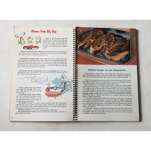 Vintage 1963 Barbecue Cookbook Big Boy Illustrated Recipes Spit Fire Grill Steak - Picture 6 of 16